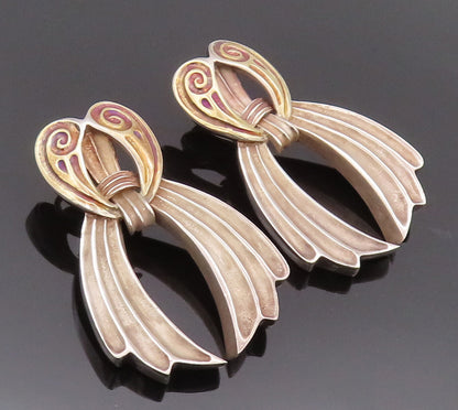925 Sterling Silver Earrings ROBERT WINC Angle Wings Christmas Ornament  EG12849