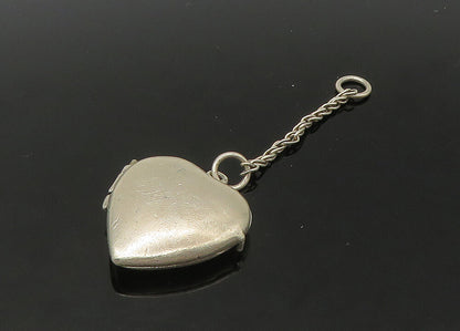 925 Sterling Silver  Vintage Erica Etched Name Love Heart Photo Pocket  TR3099