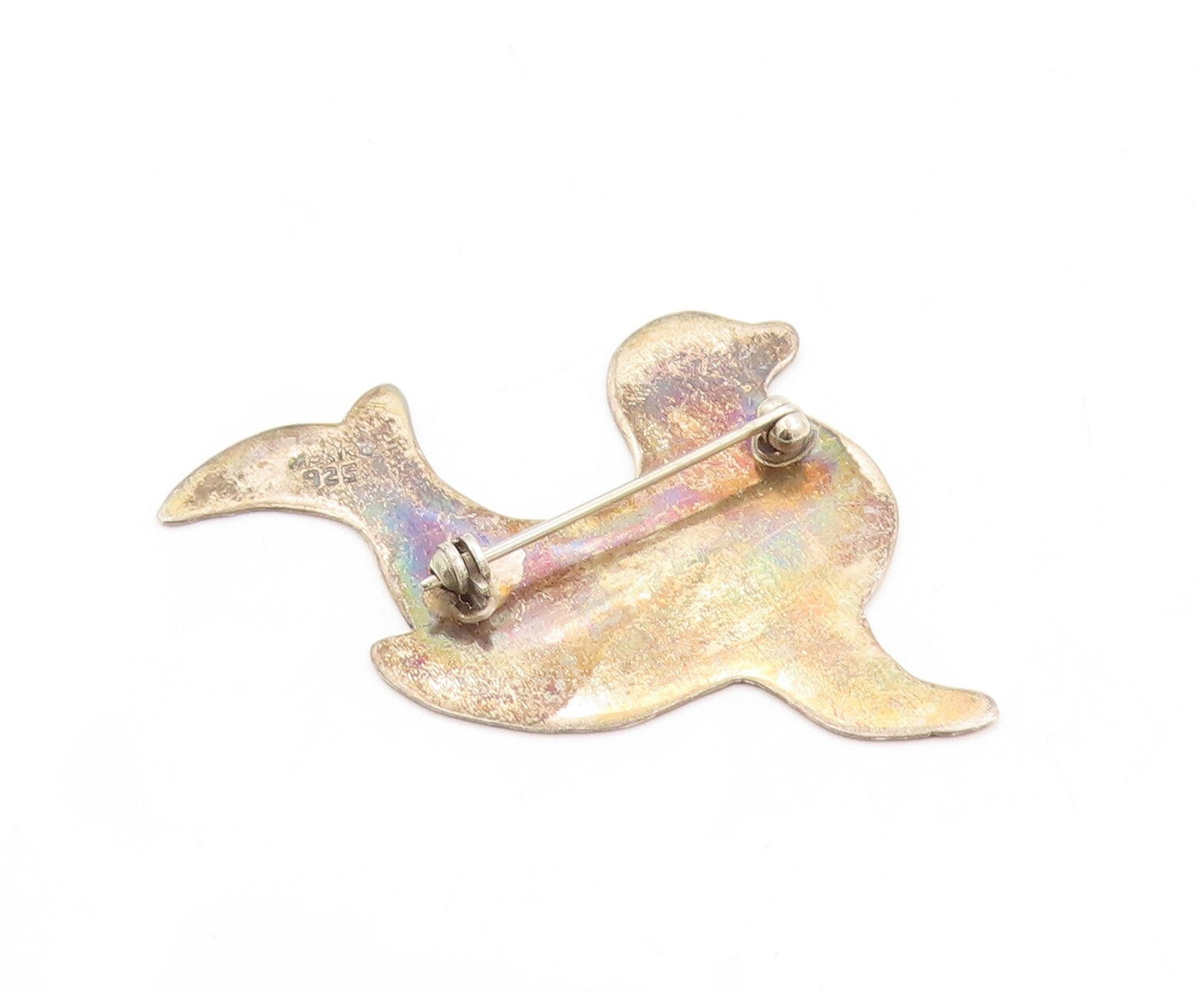925 Sterling Silver Vintage Brooch Pin MEXICO Solid Cutout Sea Cat  BP11310