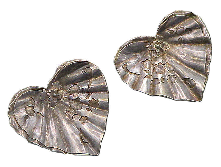 DONNA DALE 925 Silver  Vintage Dark Tone Love Heart Drop Earrings  EG8181