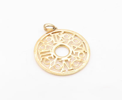 ROSS SIMON 925 Silver  Shiny Gold Plated Roman Numerals Pendant  PT14122