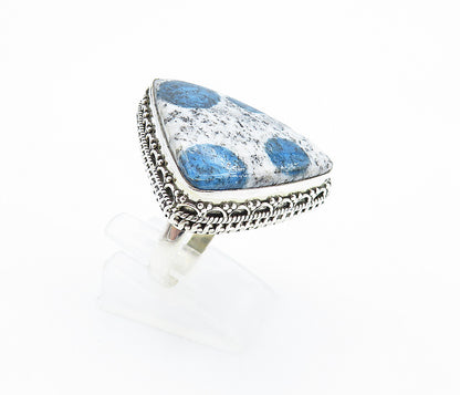925 Sterling Silver  Dendrite Agate Triangle Cocktail Ring Sz 9.5  RG7740