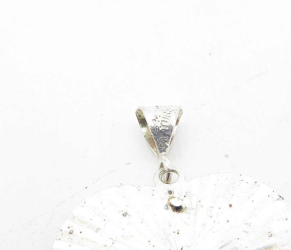 925 Sterling Silver  Vintage Shiny Twist Cage Love Heart Drop Pendant  PT6243