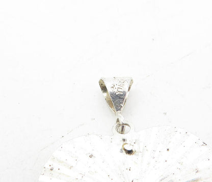 925 Sterling Silver  Vintage Shiny Twist Cage Love Heart Drop Pendant  PT6243