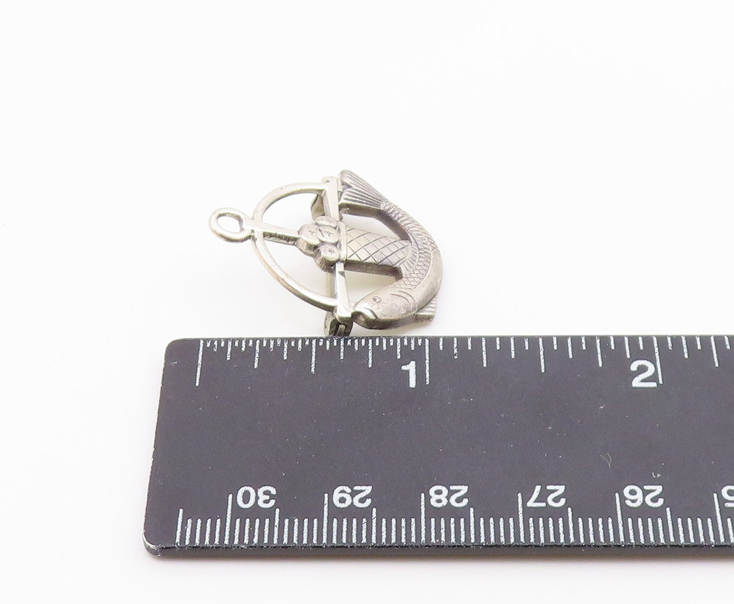 CREED 925 Sterling Silver  Vintage Fish & Bread Christian Brooch Pin  BP9331