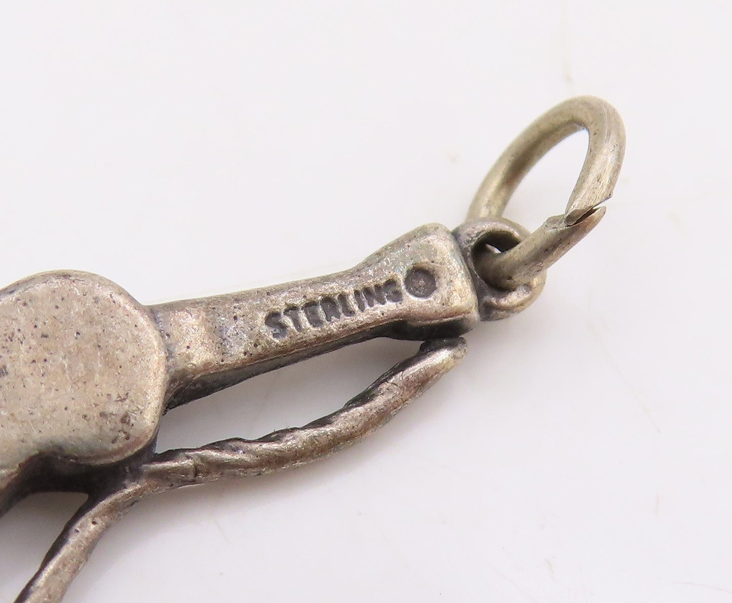925 Sterling Silver Vintage Pendant 3D Miniature Musical Guitar Charm  PT25412