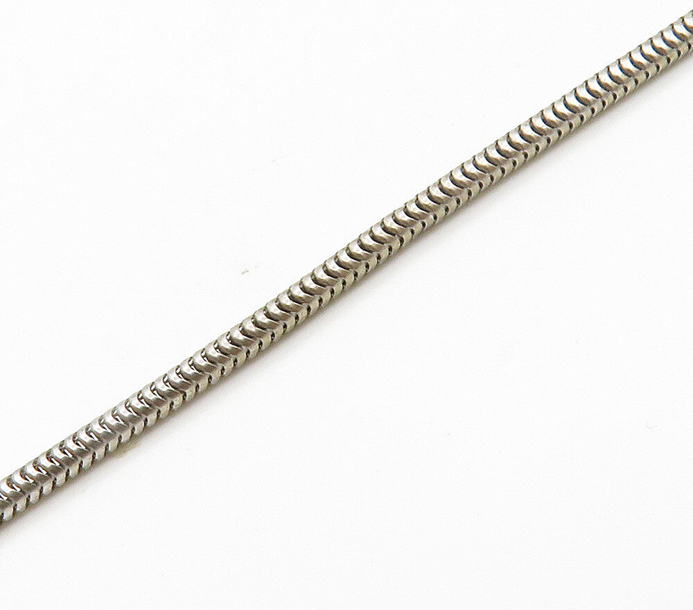 925 Sterling Silver  Genuine Diamonds Shiny Snake Chain Necklace  NE2525