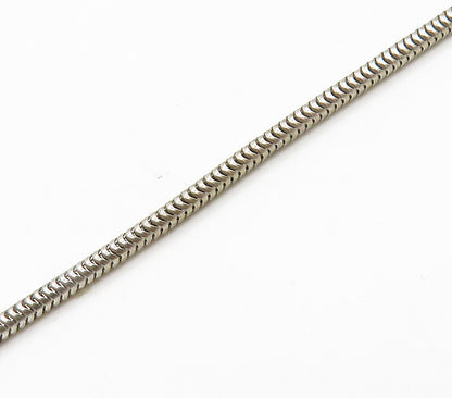 925 Sterling Silver  Genuine Diamonds Shiny Snake Chain Necklace  NE2525