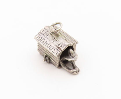 925 Sterling Silver Vintage Pendant Man In The Doghouse Charm MOVES  PT26573