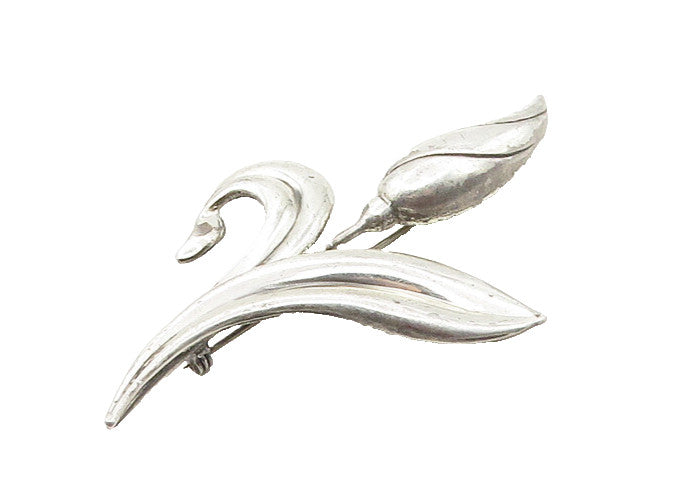 GKCO 925 Sterling Silver  Vintage Single Flower Motif Brooch Pin  BP6751