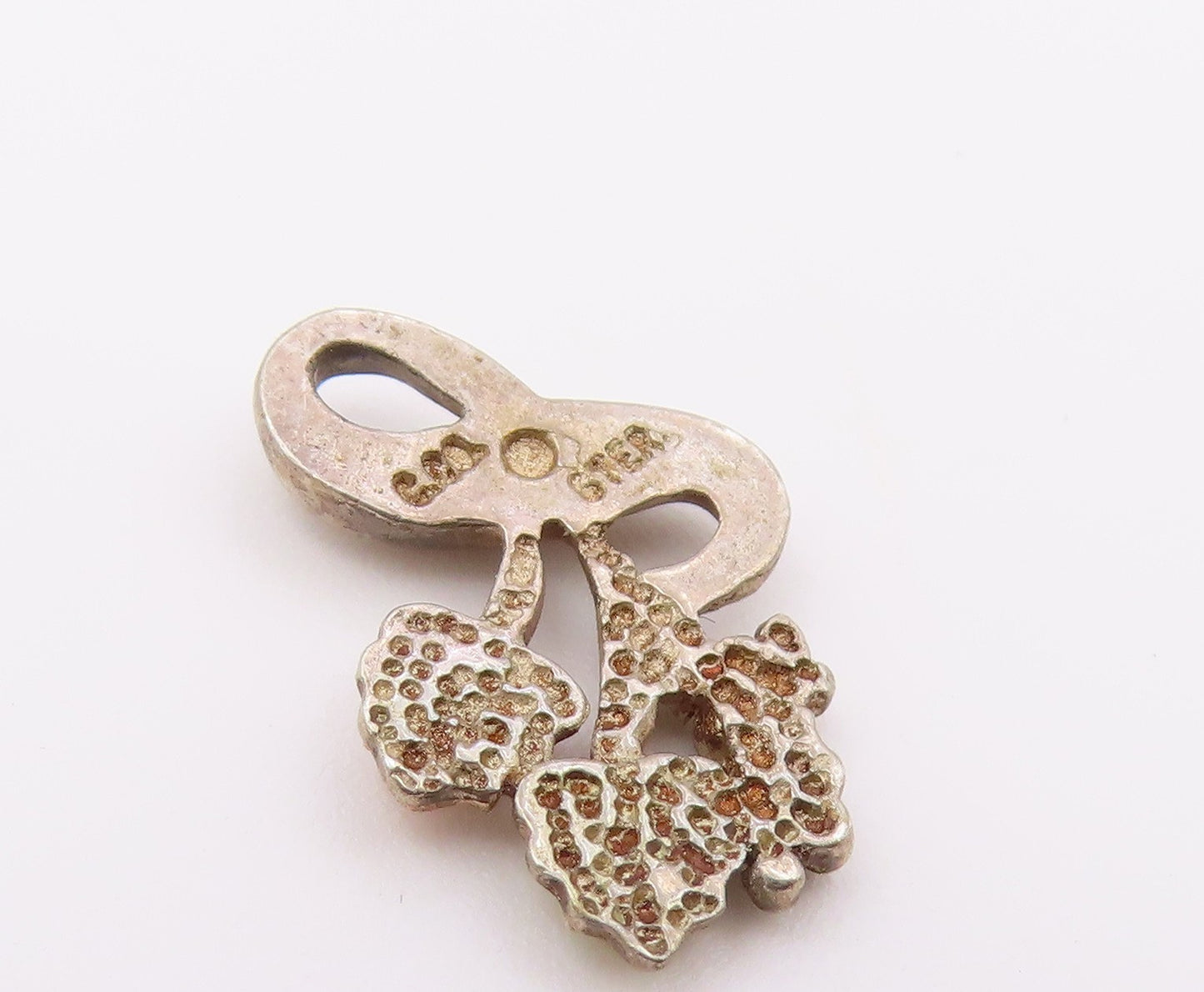 925 Sterling Silver & 12K GOLD  Vintage Petite Floral Leaves Pendant  PT12738