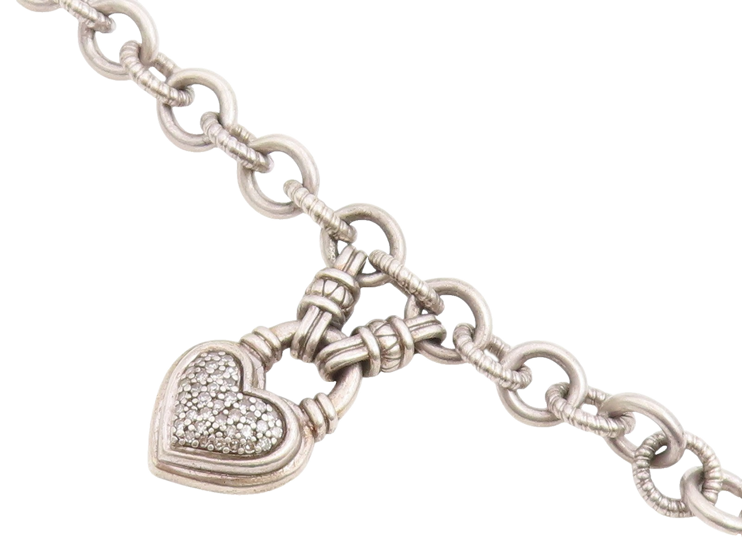 925 Sterling Silver Vintage Bracelet Real Diamonds Love Heart Toggle  BT12223