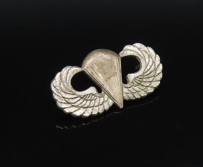 925 Sterling Silver  Vintage United States Military Parachute Wings Pin TR3429