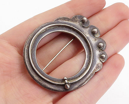 925 Sterling Silver  Vintage Antique Handmade Oxidized Brooch Pin  BP2466