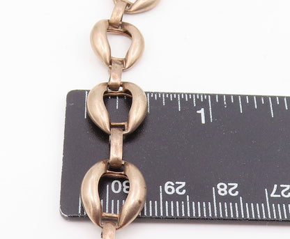 925 Sterling Silver Vintage Necklace Elegant Puffed Mariner Link Choker  NE4833