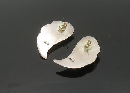 MEXICO 925 Sterling Silver  Vintage Hollow Fluted Wing Drop Earrings  EG10722