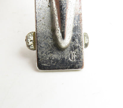 925 Sterling Silver  Vintage Shiny Etched Floral Vine Detail Tie Clip  TR2126