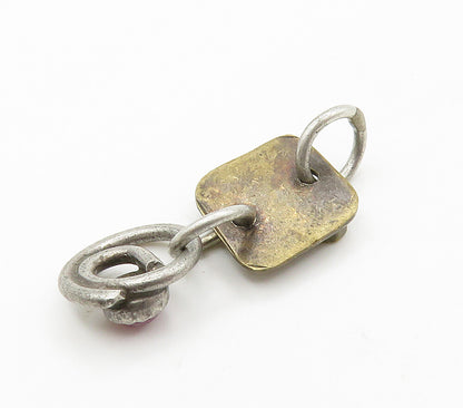 925 Sterling Silver Vintage Cabochon Cut Pink Topaz Pendant PT12579