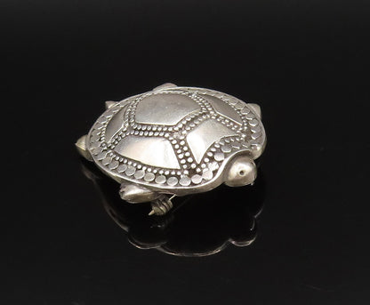 JRI MEXICO 925 Silver  Vintage Dotted Detail Shell Turtle Brooch Pin  BP9992