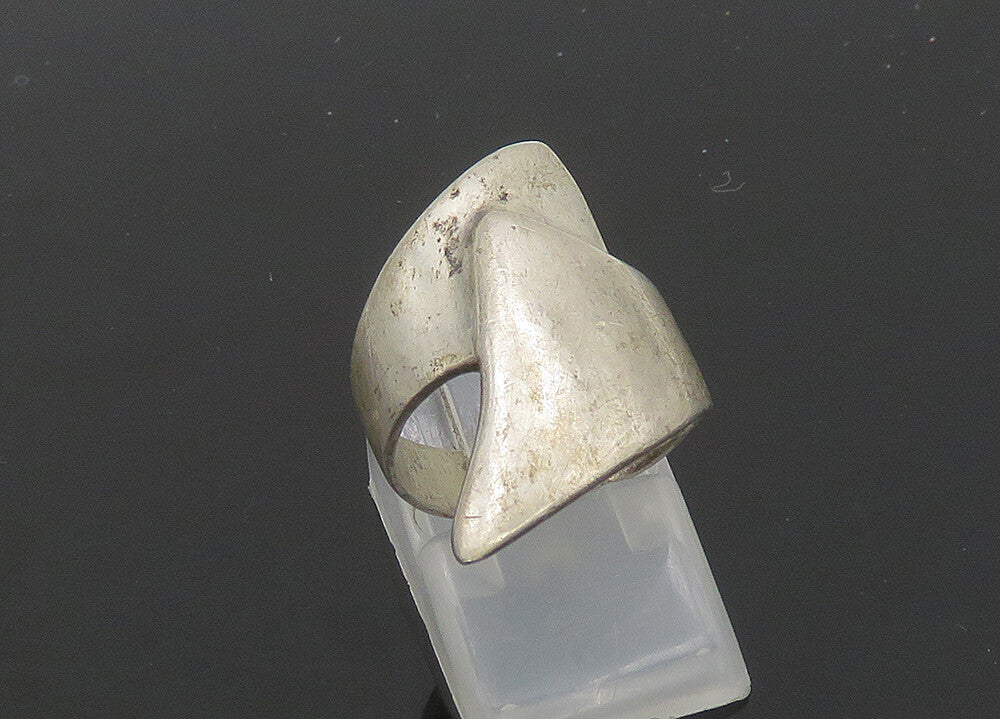 925 Sterling Silver  Vintage Antique Shiny Bypass Band Ring Sz 6  RG20906