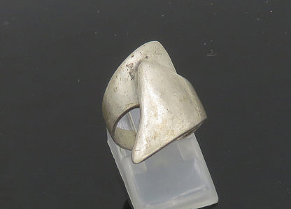 925 Sterling Silver  Vintage Antique Shiny Bypass Band Ring Sz 6  RG20906