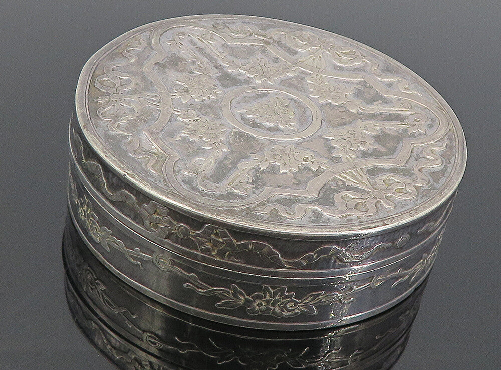 925 Sterling Silver Vintage Antique Floral Pattern Bill Box (OPENS) TR1357
