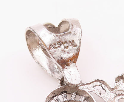 925 Sterling Silver  Vintage Royal King With Topaz Sword Pendant  PT21714