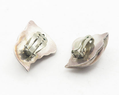 MEXICO 925 Sterling Silver  Vintage Modernist Non Pierce Earrings  EG6036