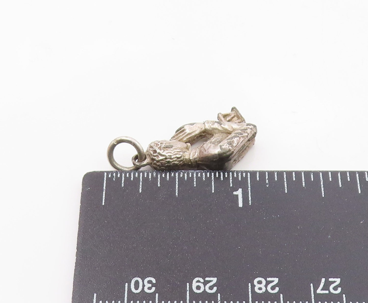 925 Sterling Silver  Vintage Petite Praying Man Drop Pendant  PT16520