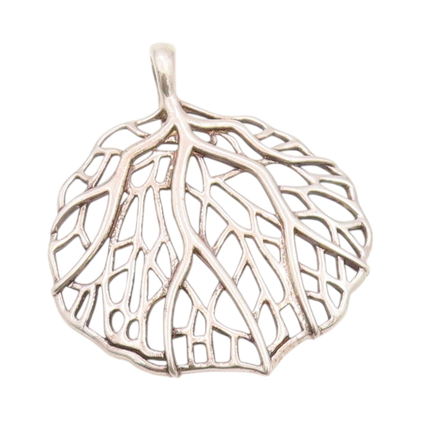 925 Sterling Silver Vintage Pendant Upside Down Tree Of Life Cutout  PT24576