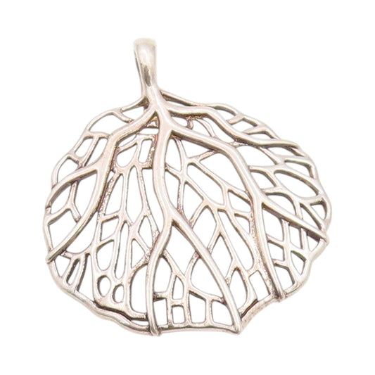925 Sterling Silver Vintage Pendant Upside Down Tree Of Life Cutout  PT24576