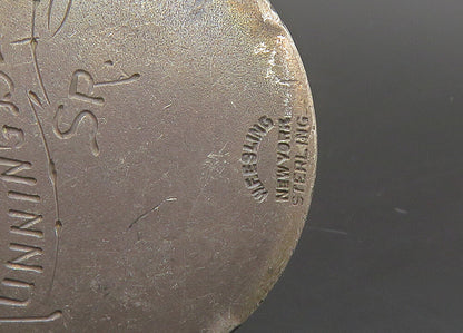 925 Sterling Silver  Vintage Antique Cathedral College Medal Pendant  PT18897