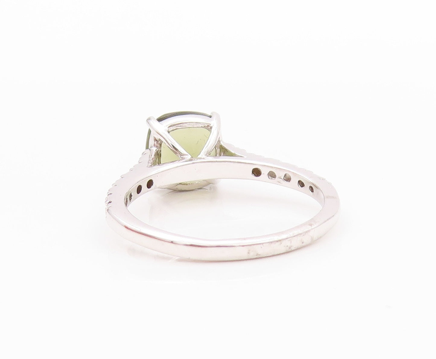 925 Sterling Silver Vintage Ring Minimalist Square Peridot CZ Band Sz 7  RG32494