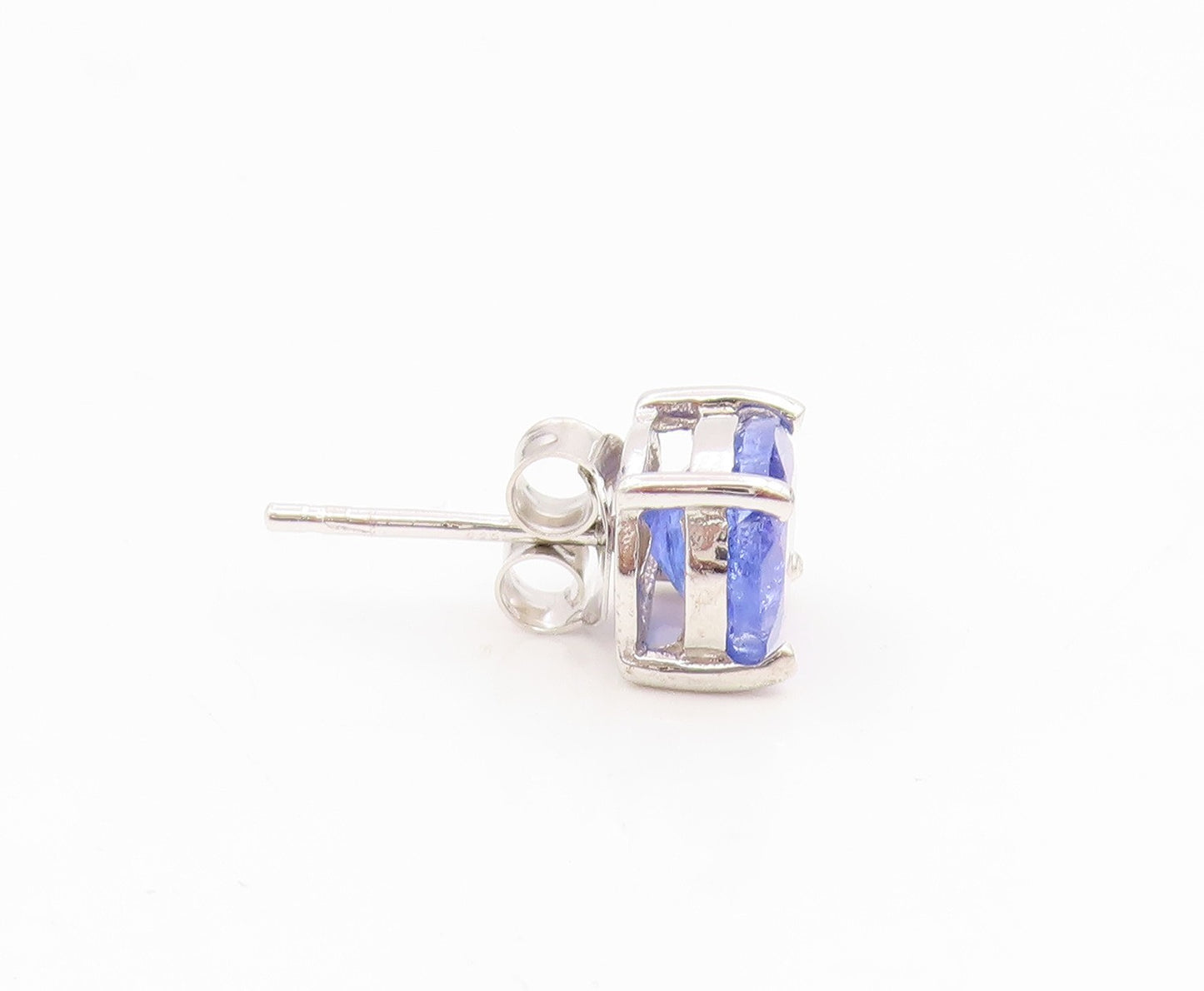 925 Sterling Silver Vintage Earrings Minimalist Oval Cut Tanzanite Stud  EG14126