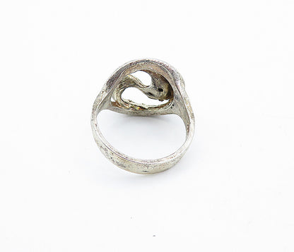 925 Sterling Silver  Vintage Shiny Etched Swirl Design Band Ring Sz 7  RG4748