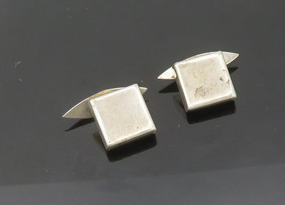 MEXICO 925 Sterling Silver  Vintage Minimalist Square Shiny Cufflinks  TR2985