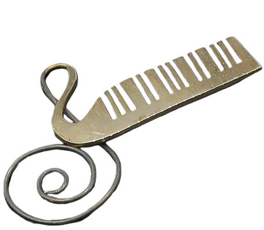 MEXICO 925 Sterling Silver Vintage Black Onyx Piano Keyboard Brooch Pin BP7960
