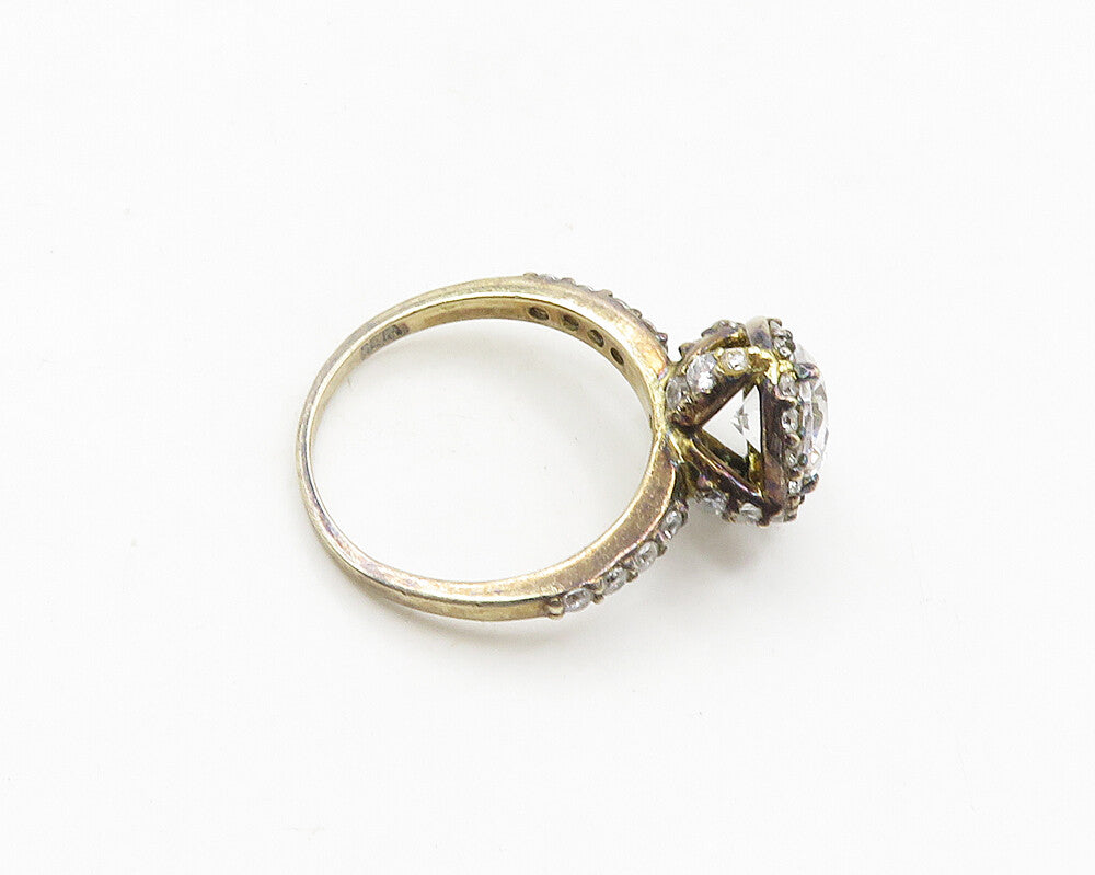 SETA 925 Silver  Vintage Sparkling Cubic Zirconia Band Ring Sz 8.5  RG18990