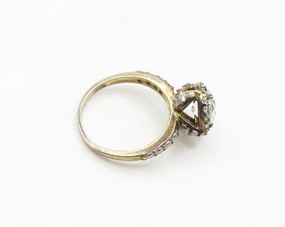 SETA 925 Silver  Vintage Sparkling Cubic Zirconia Band Ring Sz 8.5  RG18990