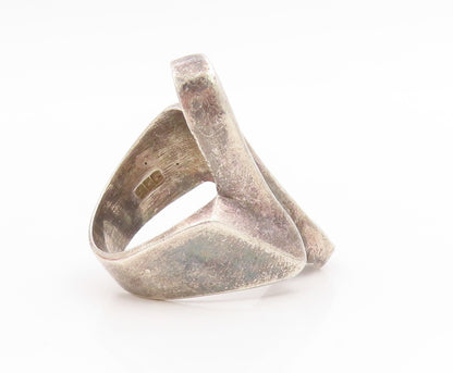 925 Sterling Silver Vintage Ring MEXICO Solid Abstract Loop Band  Sz 8  RG34691