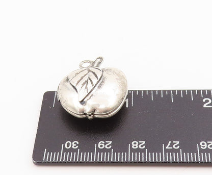 925 Sterling Silver Vintage Pendant Classic Puffy Apple Charm OPENS  PT25334