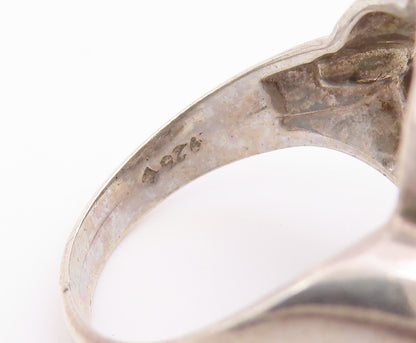 925 Sterling Silver Vintage Ring Two Tone Twisted Rope Openwork  Sz 7.5  RG36715