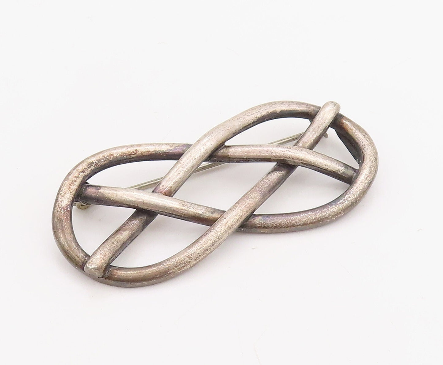 925 Sterling Silver Vintage Brooch Pin ENGLAND Antique Lover's Knot  BP11204
