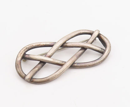925 Sterling Silver Vintage Brooch Pin ENGLAND Antique Lover's Knot  BP11204
