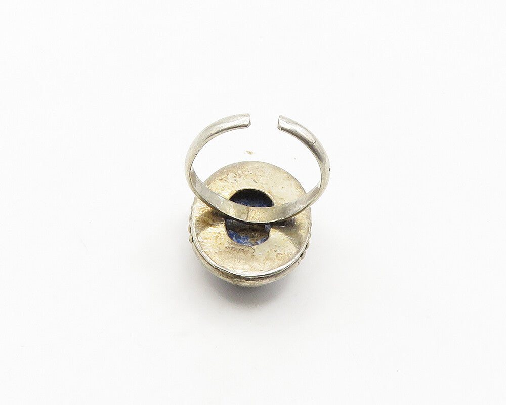 925 Sterling Silver Vintage Cabochon Sodalite Cocktail Ring Sz 8 RG19308