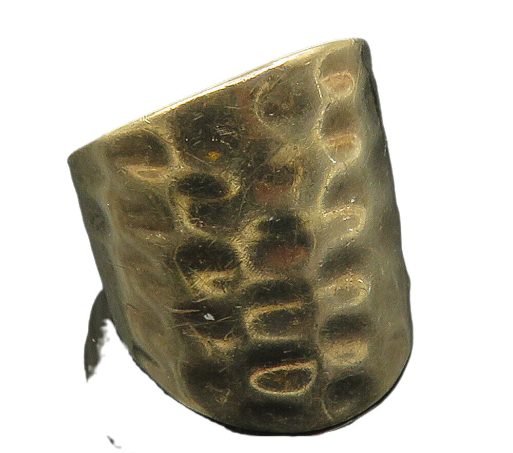SETA 925 Sterling Silver  Gold Plated Hammered Petite Band Ring Sz 5  RG11851