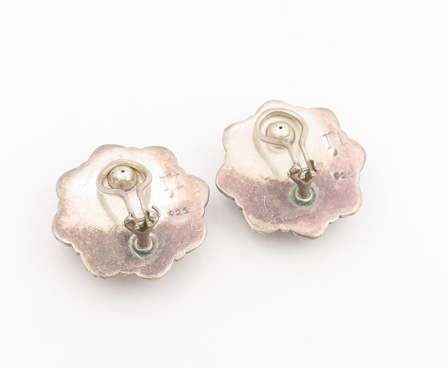 925 Sterling Silver Vintage Earrings JOHN HARDY Woven Sunflower Clip On  EG13790