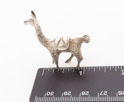925 Sterling Silver Vintage Solid Miniature 3D Carved Alpaca  TR3843
