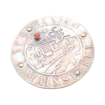 925 Sterling Silver Vintage Brooch Carnelian New Mexico Mainstreet  BP11503