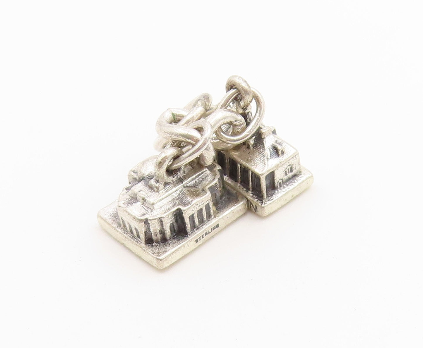 925 Sterling Silver Vintage Pendant Mount Vernon & Jefferson Memorial  PT26622